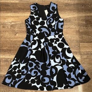 Ann Taylor Black and Blue Swirl Mini Dress